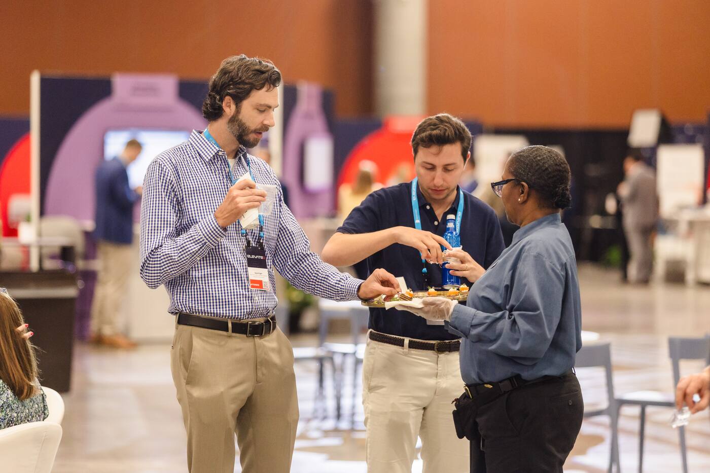 People talking in the expo area