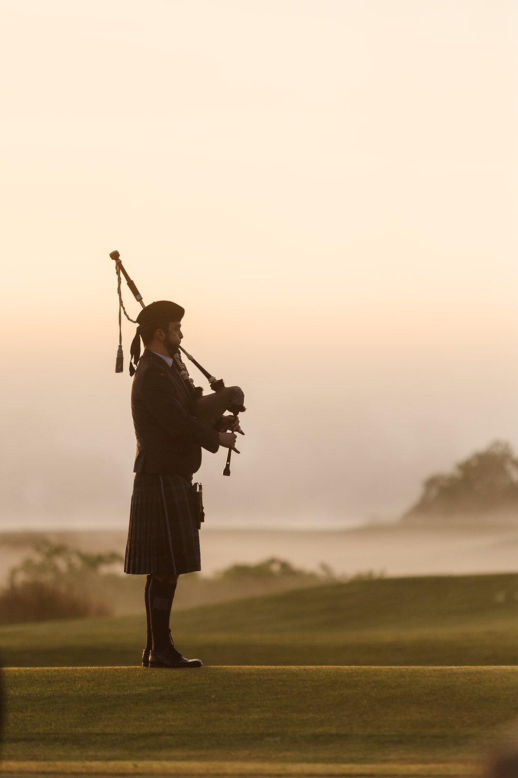 Portrait of the opening bagpiper at The Ford Collegiate